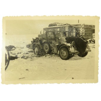 Photo of Wehrmacht Kübelwagen Horch, winter camo. Espenlaub militaria